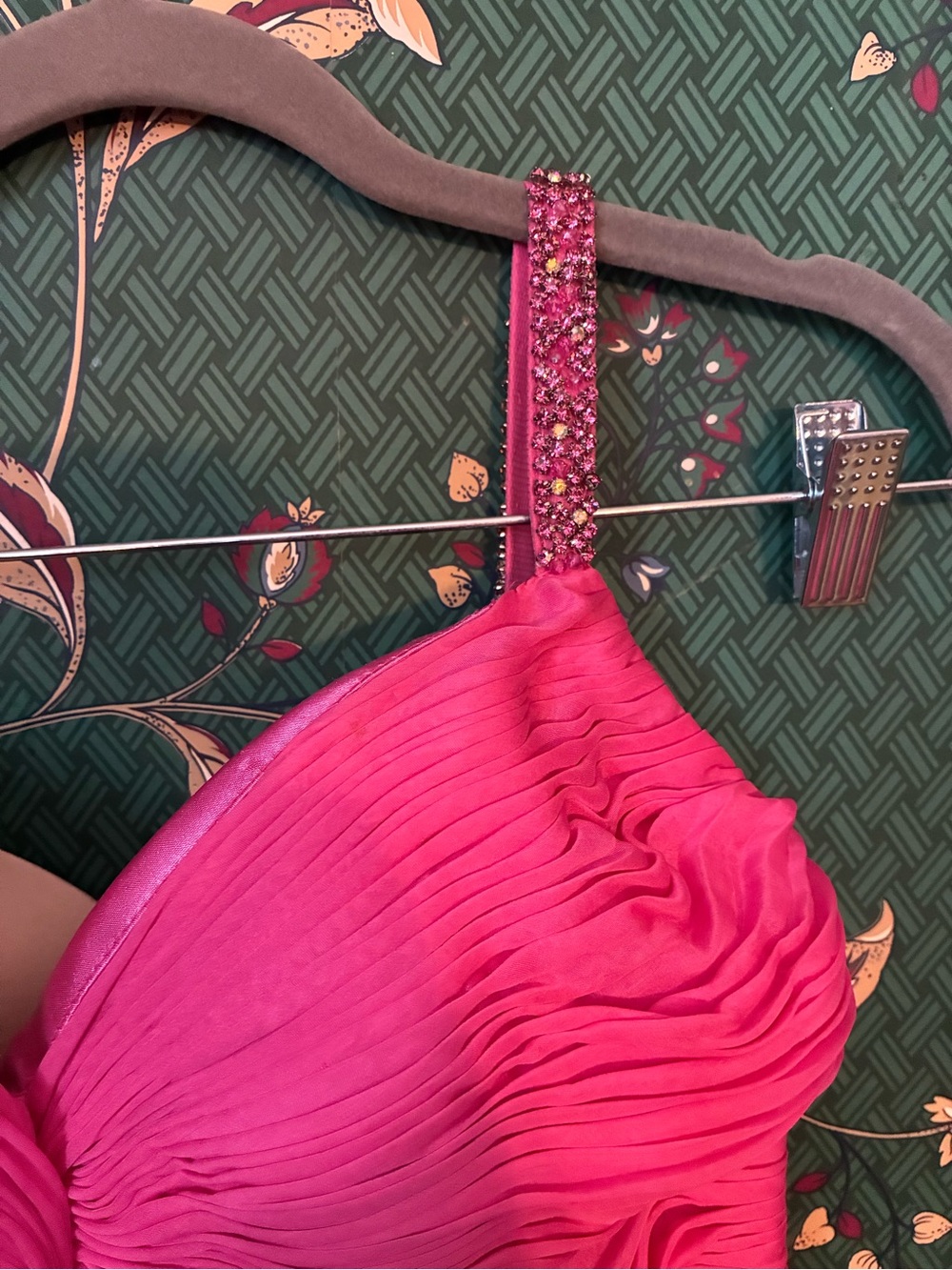 Strapless Sweetheart Chiffon Evening Dress in Hot Pink Sherri Hill (read!) - Picture 3 of 8